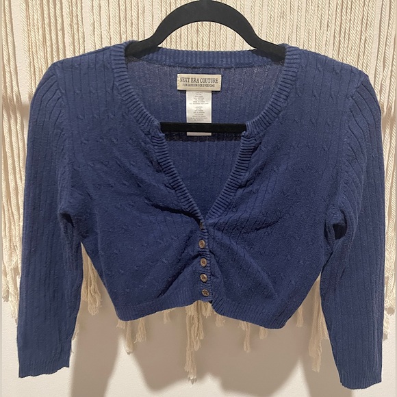 Next Era Couture Tops - Next Era Couture Cropped Button-Up Sweater Top Sz M (Juniors)